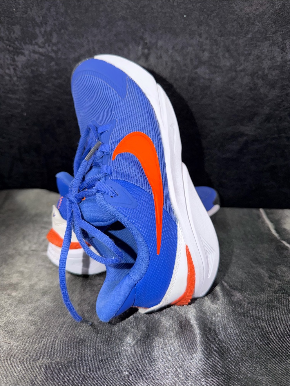 Nike Kids Royal Blue Sneakers with Orange Swoosh
